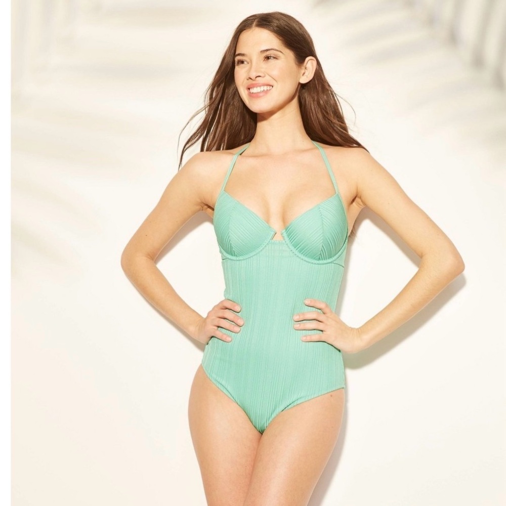 Women's Cabana Light Lift Ribbed Texture One Piece Swimsuit - Shade & Shore Spea